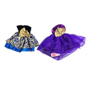 Barbie 1990s Lucky Fashion Corner Dresses Lot 2 Doll Party Time Blue Black Purpl